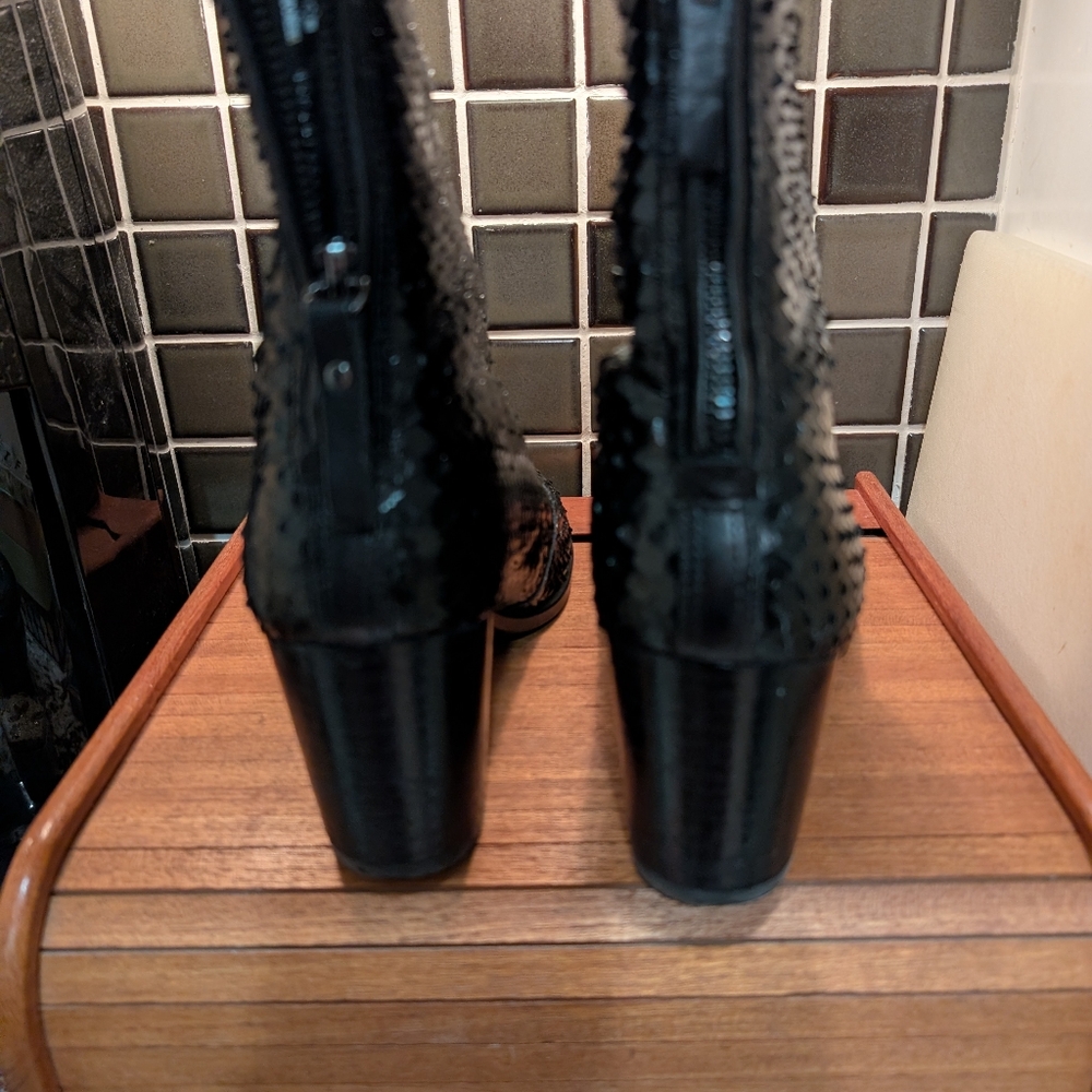 NWOT Ecco Shape 55 Leather Snakeskin Effect Boots,40 - Picture 3 of 8